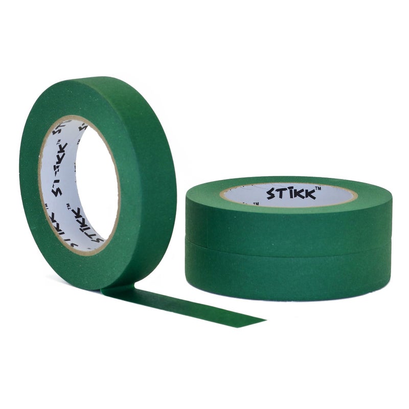 STIKK Painters Tape - 3pk Forest Dark Green Painter Tape - 1 inch x 60 Yards - Paint Tape for Painting, Edges, Trim, Ceilings - Masking Tape for DIY Paint Projects - Residue-Free Painting Tape - Image 1